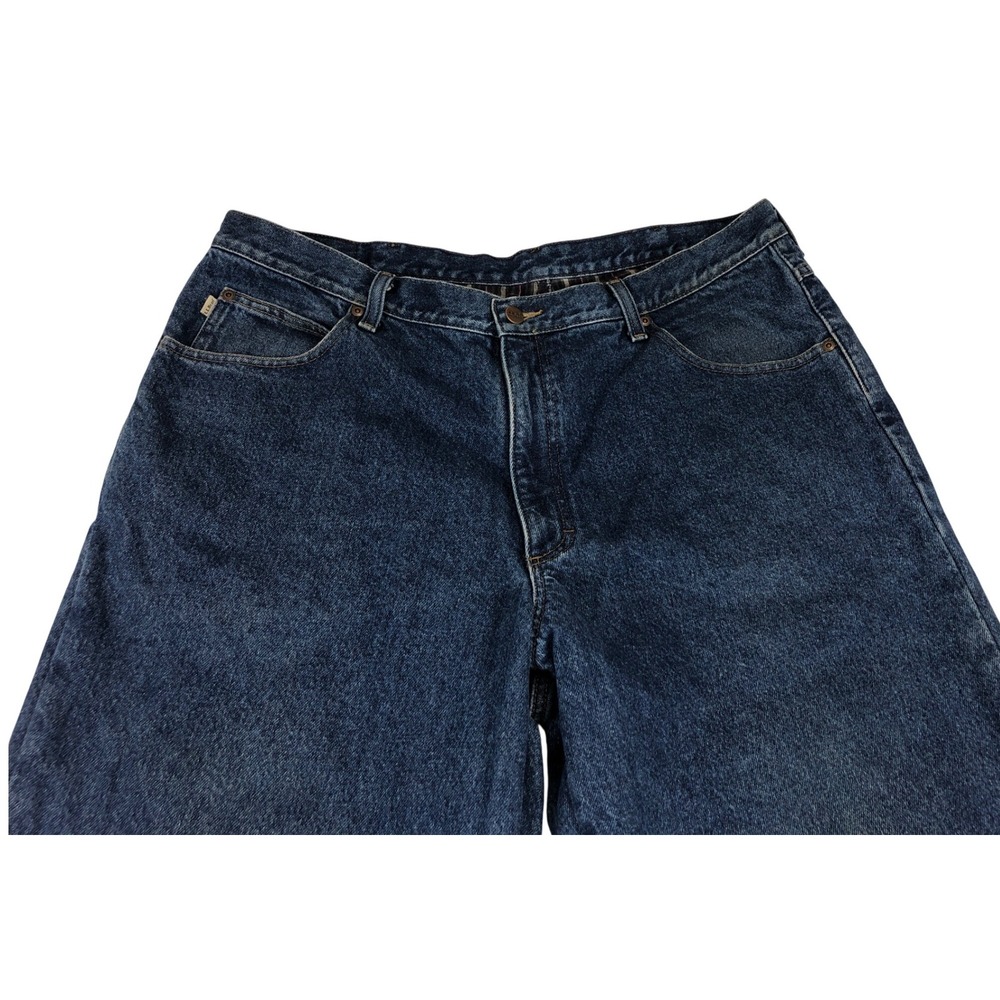 LL Bean Double L Relaxed Fit Flannel Lined Jeans Mens 40x32 Dark Wash Denim Blue - Picture 5 of 9